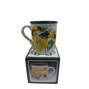 Vintage NOB 1991 Potpourri Press Sunflower Coffee Mug 9 Oz With Original Box
